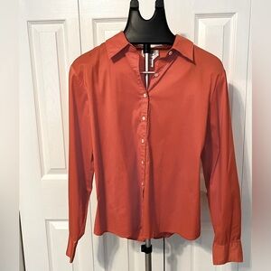 Talbots Orange Long Sleeve Button Down Shirt